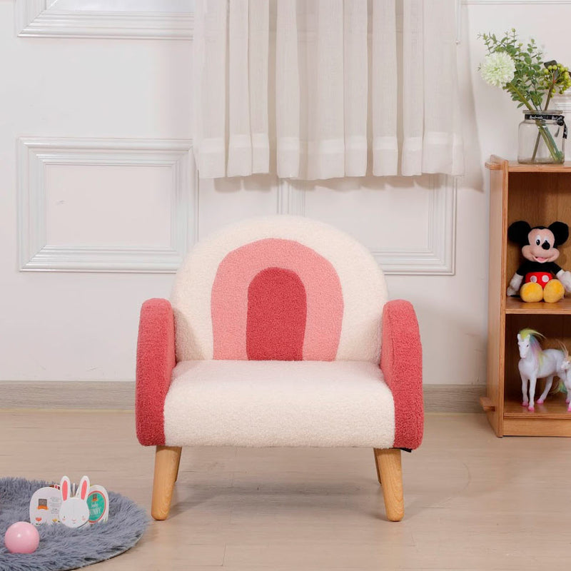 Sillón de arcoíris rosa para cuarto de niña